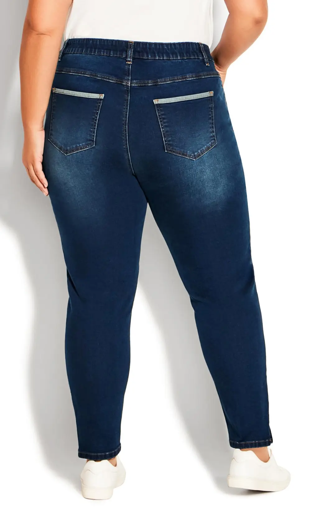 Evans Denim Floral Embroidered Jean