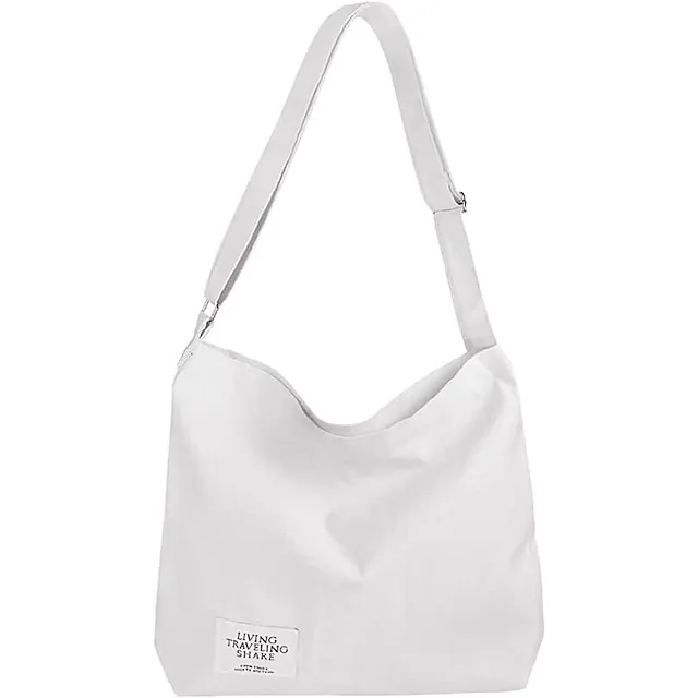 Canvas Tote Bag For Women Retro Large Size Canvas Shoulder Bag Hobo Crossbody Handbag Casual Tote For Shopping And Travel