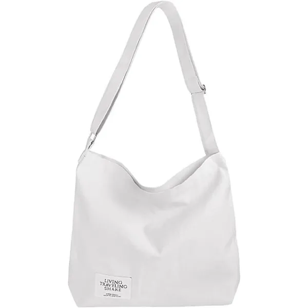 Canvas Tote Bag For Women Retro Large Size Canvas Shoulder Bag Hobo Crossbody Handbag Casual Tote For Shopping And Travel