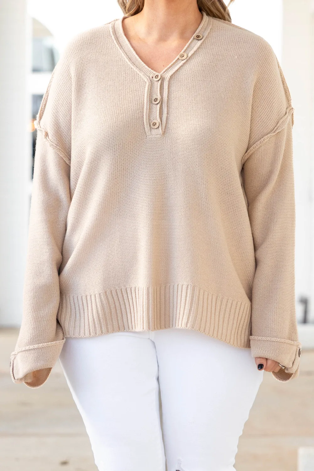 Please Say Yes Sweater, Beige