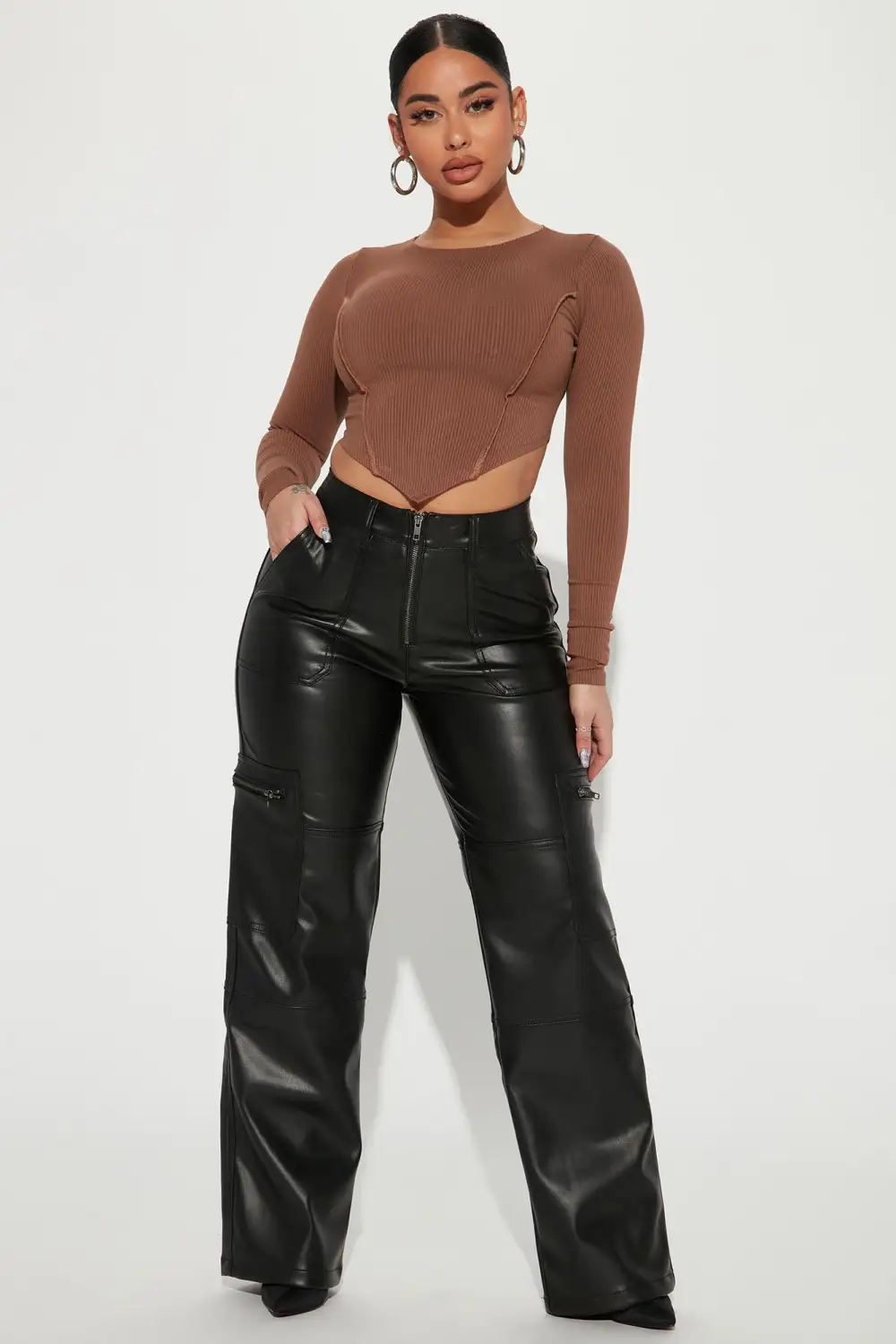 Lindsay Snatched Top - Medium Brown