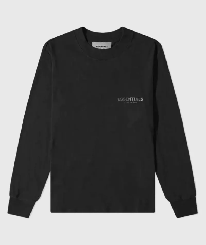 Long Sleeve Polo Sweatshirt Black