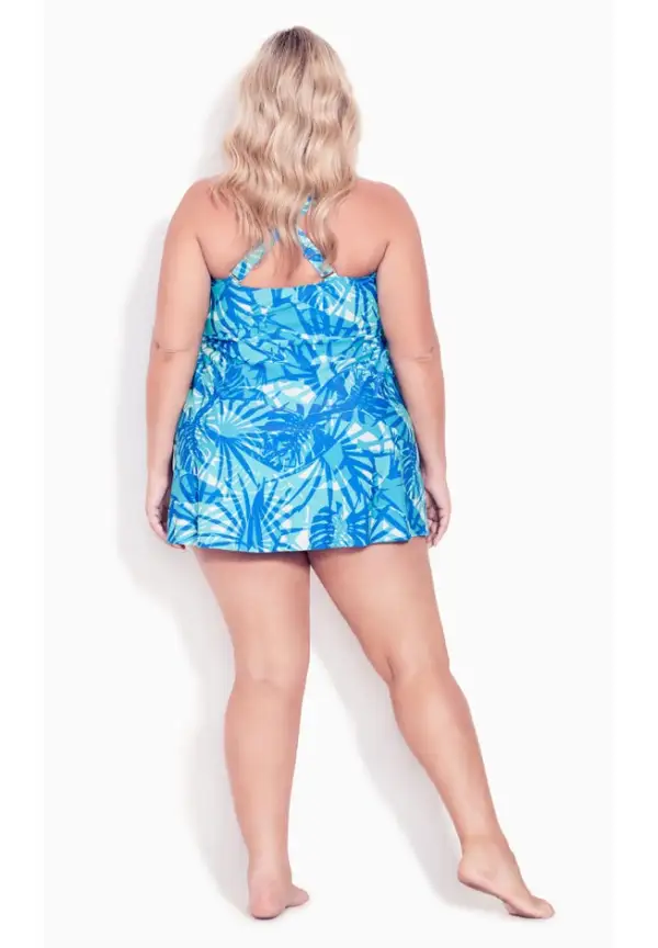 Flared Print Swim Dress