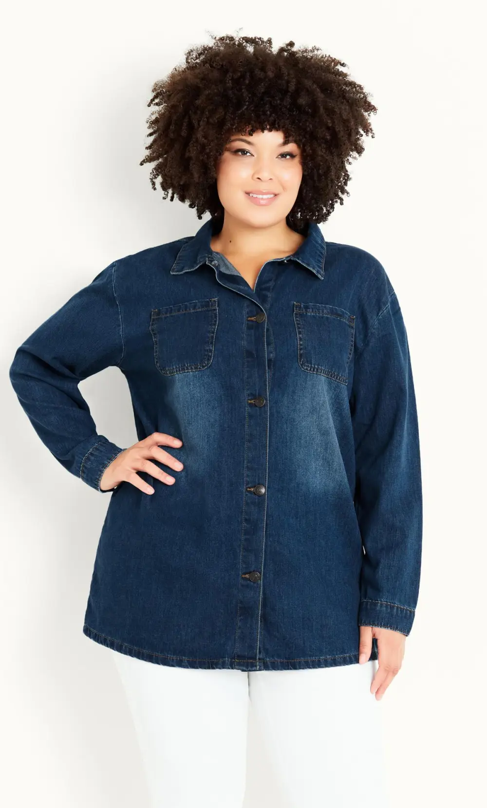 Evans Blue Denim Shacket