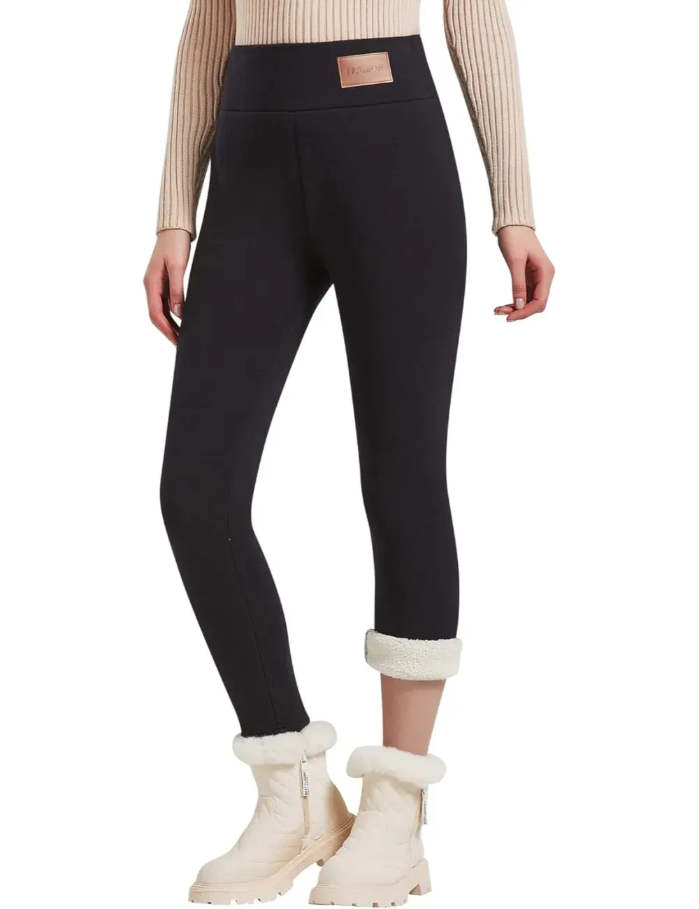 Women Winter Warm Thick Leggings Fleece Lined Stretchy Soft Thermal Sherpa Pants High Waist Tights