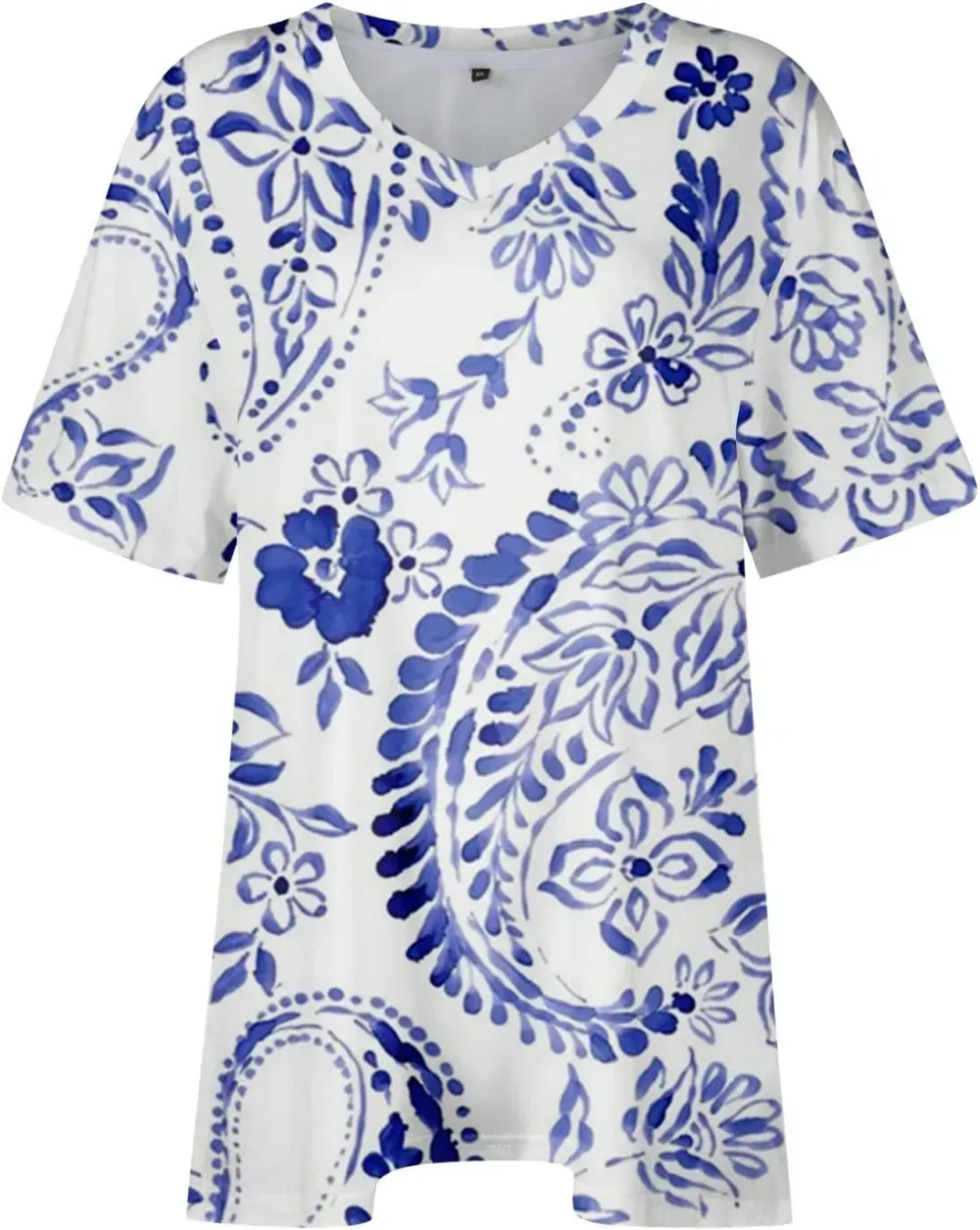 Plus Size Tops for Women Dressy Short Sleeve V Neck Shirts for Women Summer Tops for Women 2024 Floral Print Top