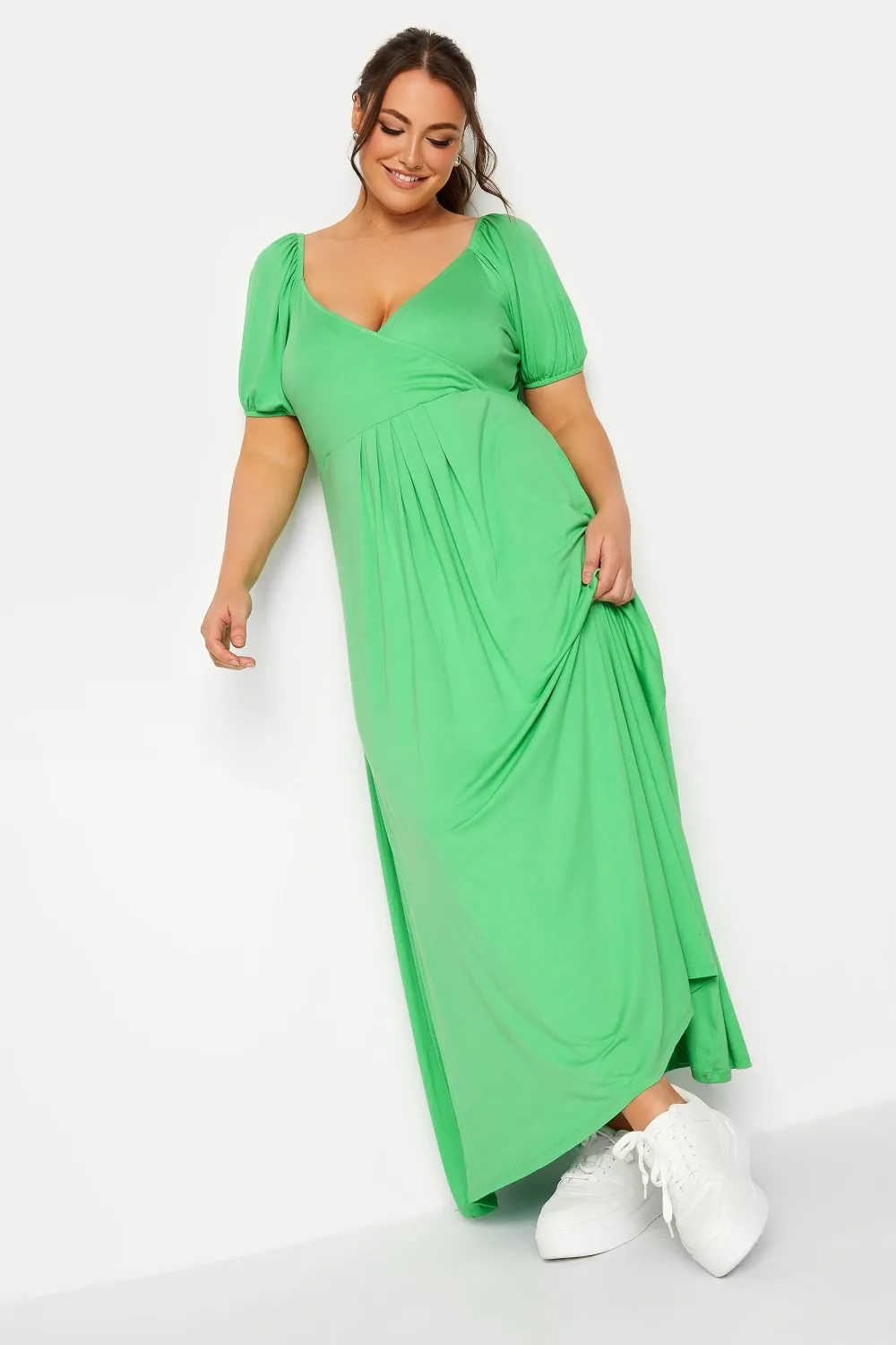YOURS Curve Green Wrap Maxi Dress