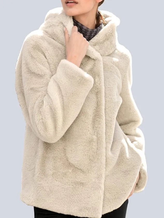 Loose Hoodie Fluff/Granular Fleece Fabric Teddy Jacket