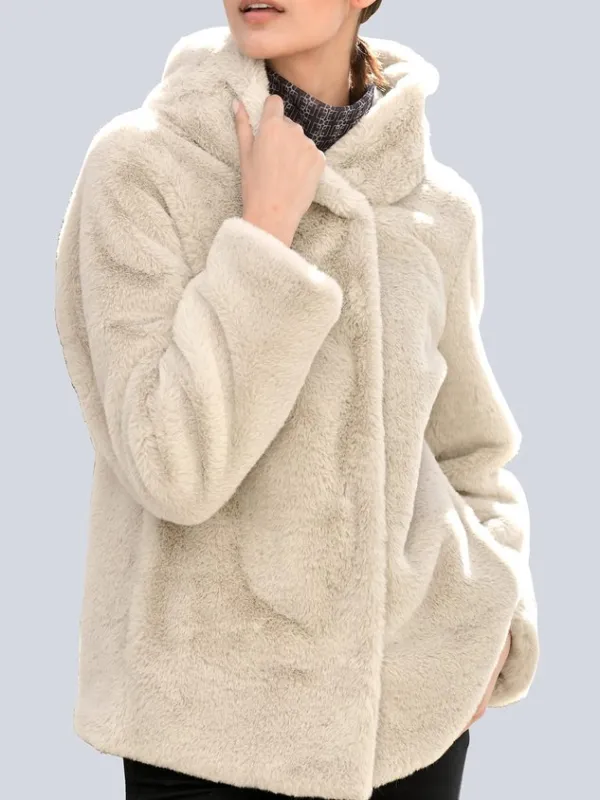 Loose Hoodie Fluff/Granular Fleece Fabric Teddy Jacket
