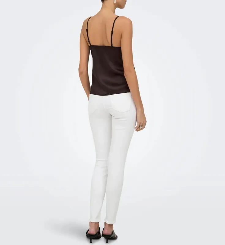 Lace Trim Satin Tank Top