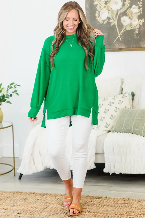 Say Hello Sweater, Kelly Green