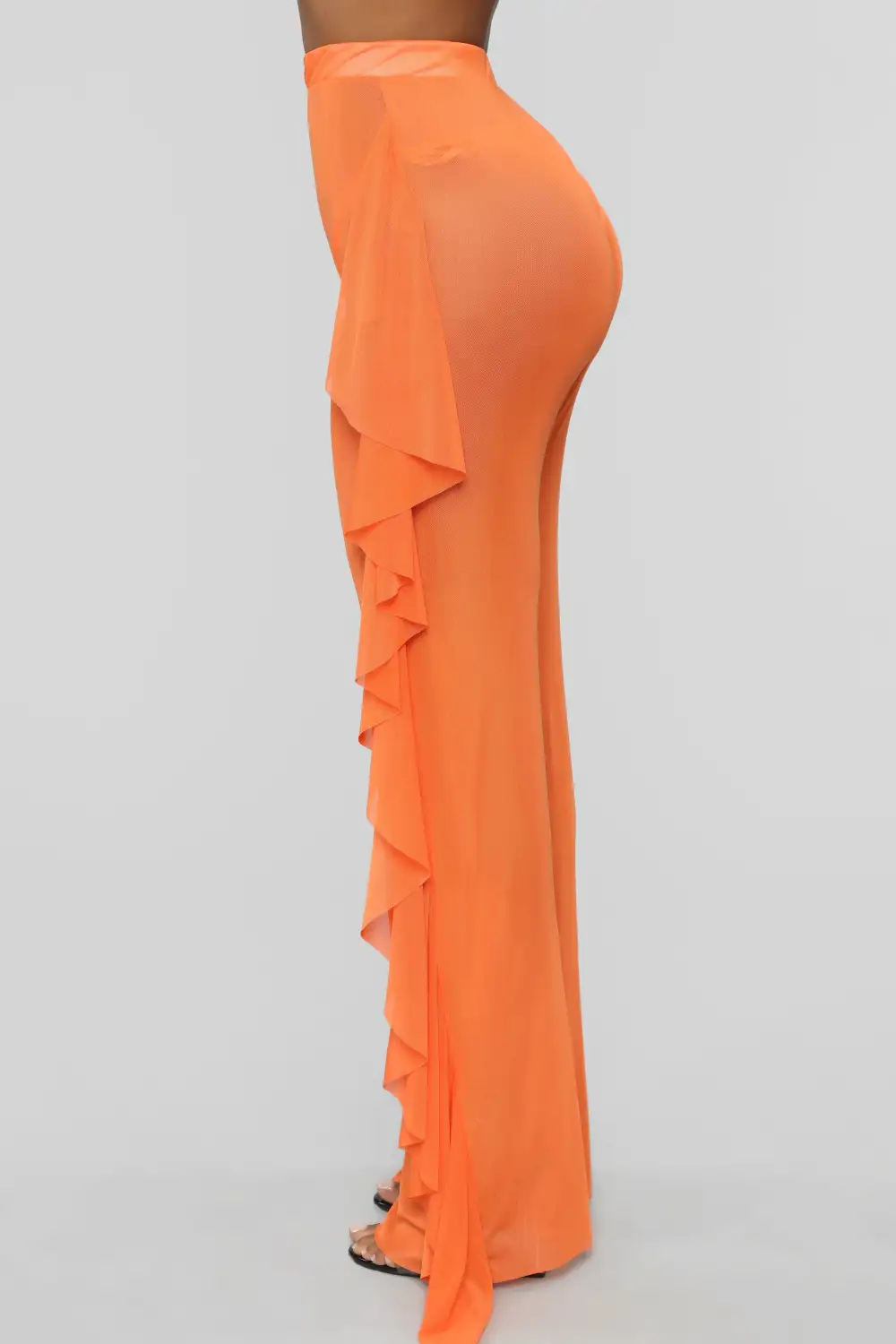 Sunshine See Through Cover Up Pant - Orange