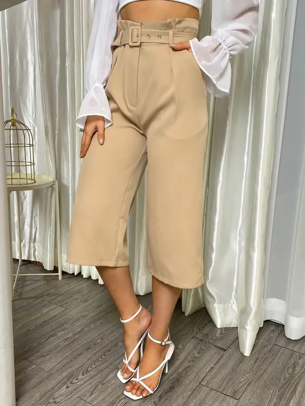 Belted Wide Leg Pants