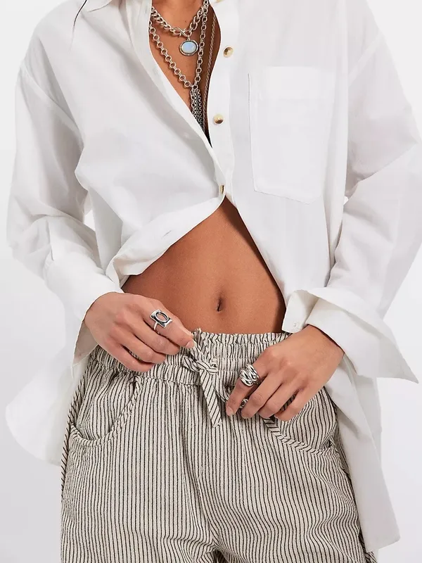 Pull-On Barrel Leg Pants
