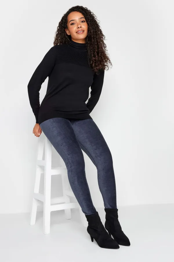 M&Co Teal Blue Cord Stretch Leggings