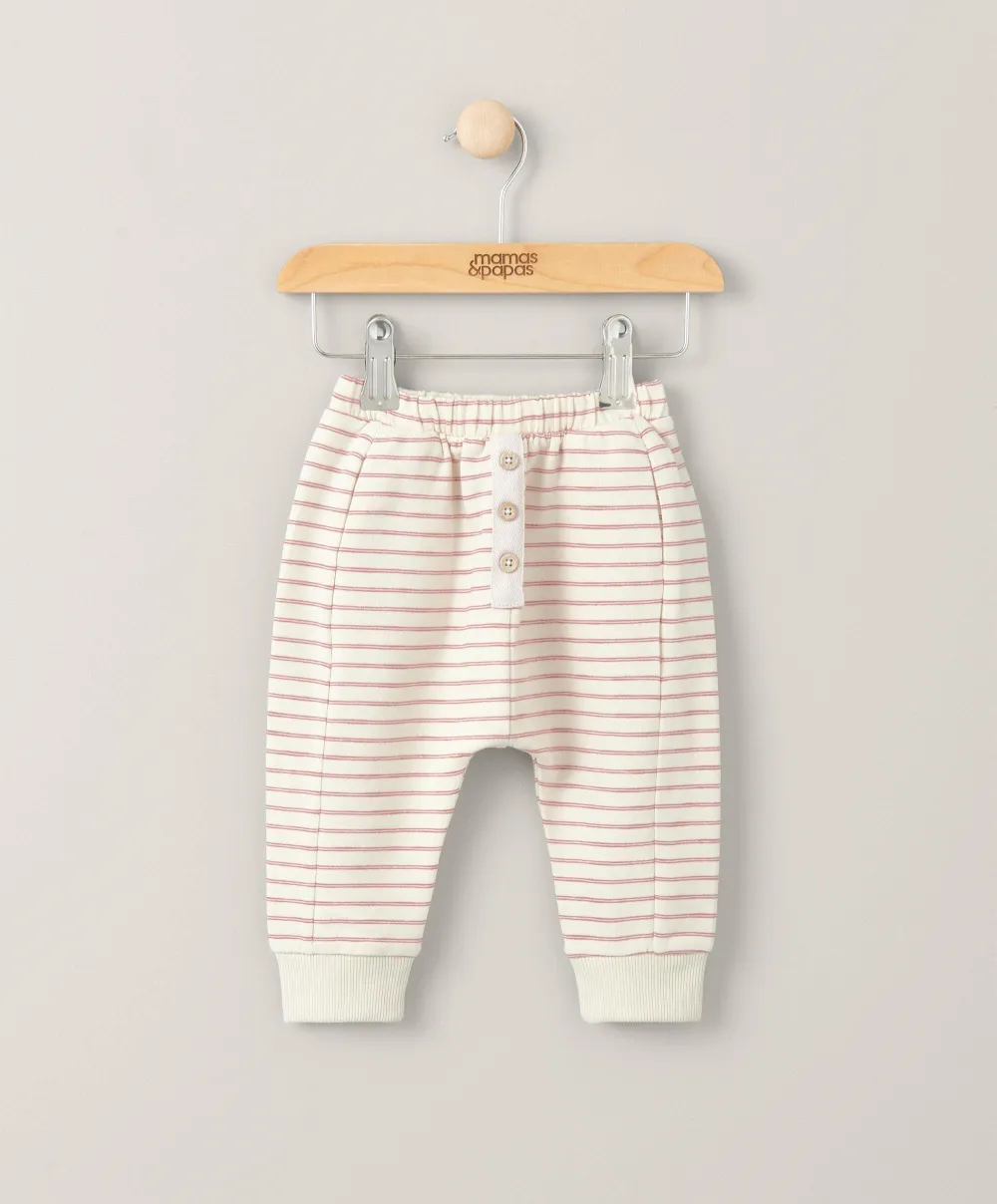 Striped Joggers - Cream