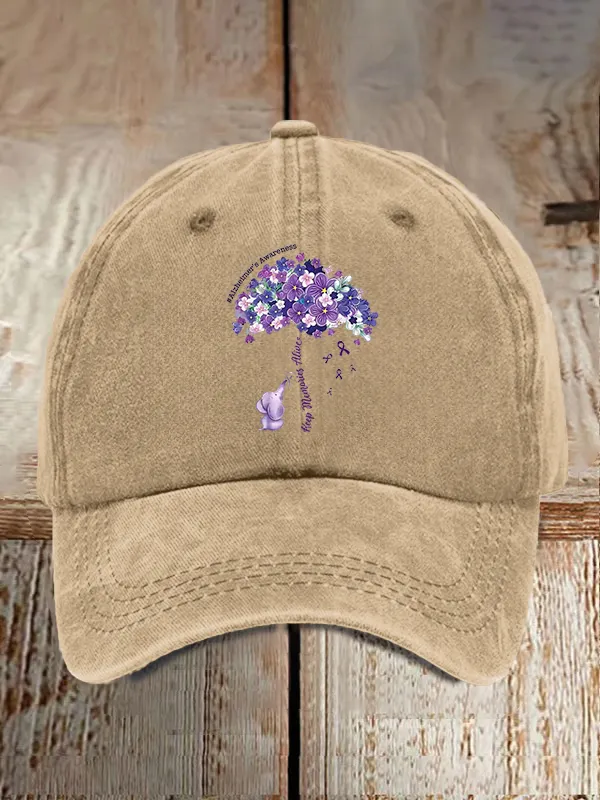 Alzheimer'S Awareness Keep Memories Aliver Floral Printed Baseball Cap