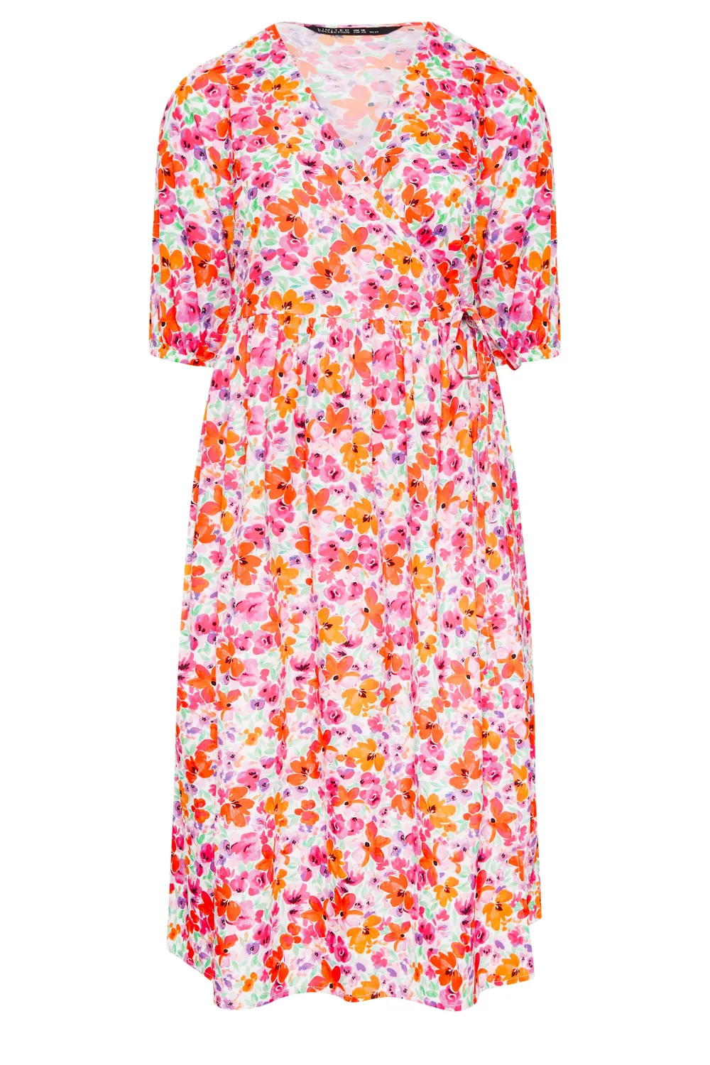 YOURS Curve White Floral Wrap Midaxi Dress