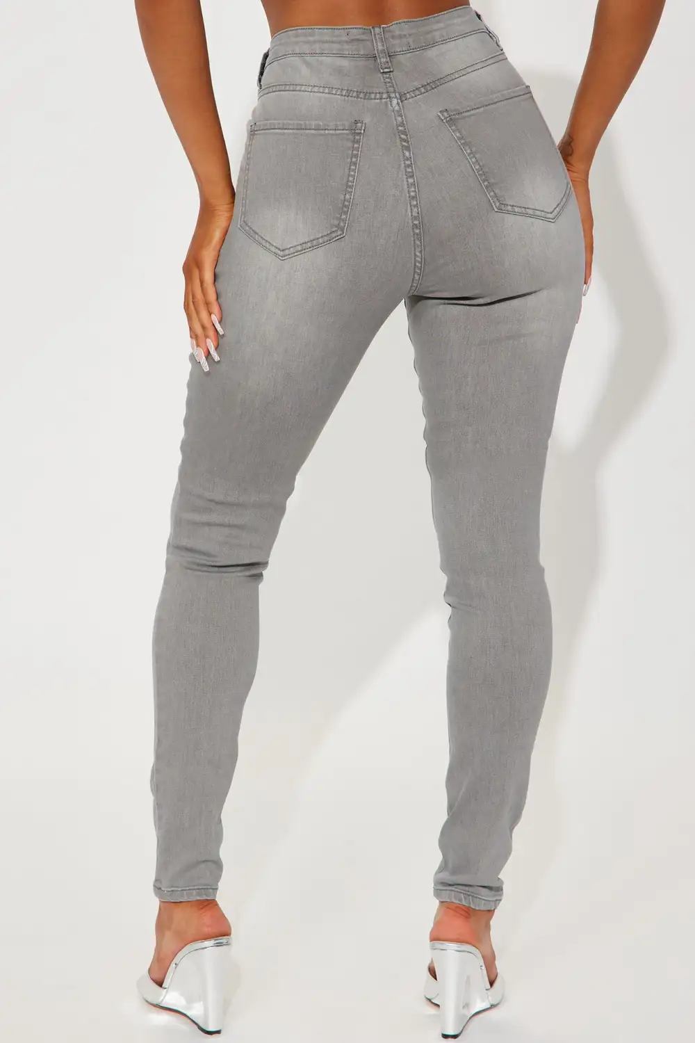 Tall Audrey High Rise Stretch Skinny Jeans - Grey