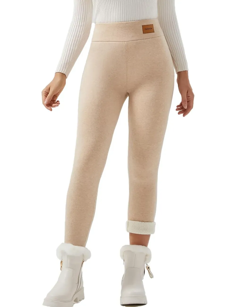 Women Winter Warm Thick Leggings Fleece Lined Stretchy Soft Thermal Sherpa Pants High Waist Tights