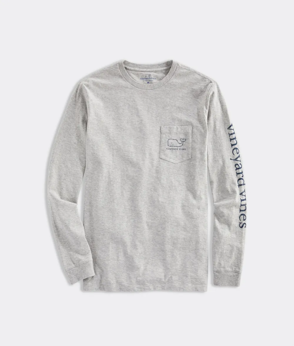 Vintage Whale Long-Sleeve Pocket Tee