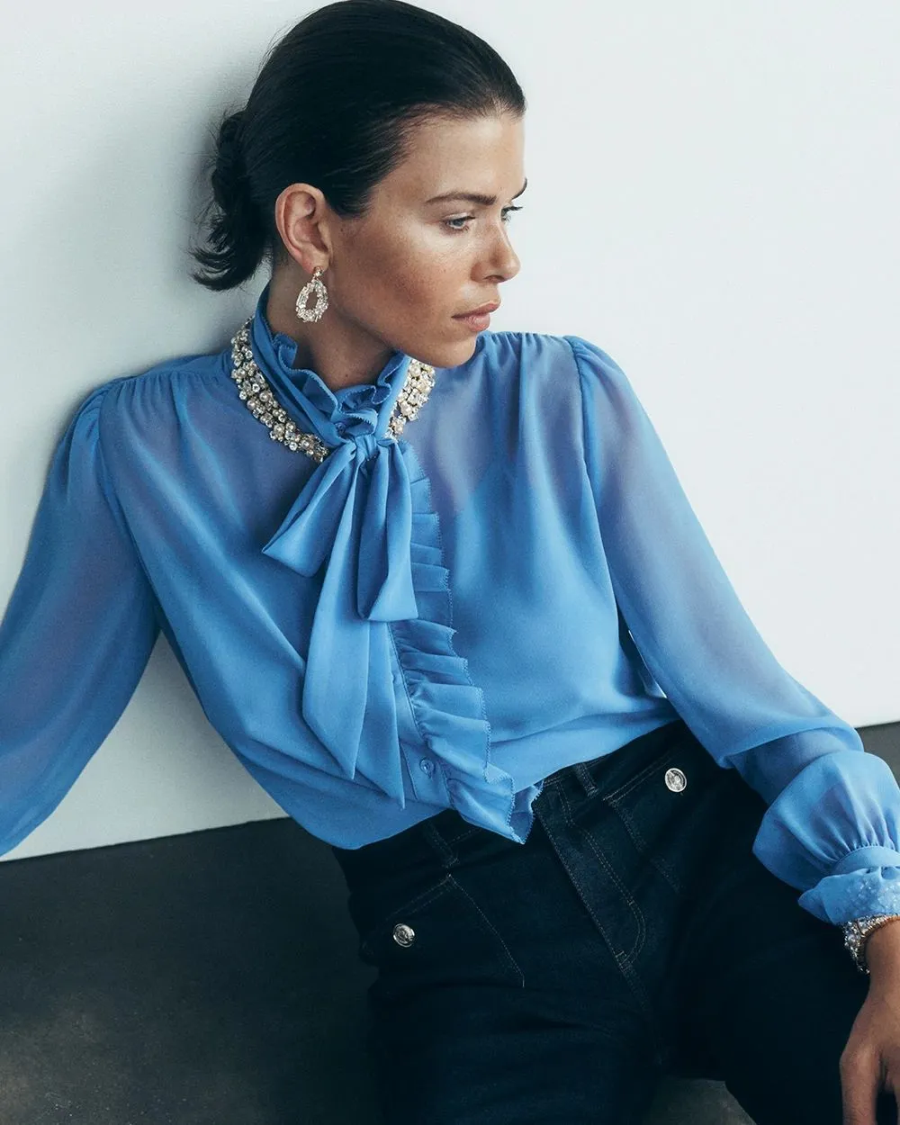 Chiffon Ruffle Blouse