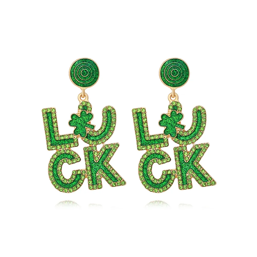 St. Patrick's Lucky Diamond Earrings For Women
