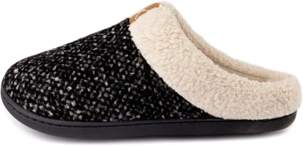 Women's Indoor Bedroom Slipper with Memory Foam, Gift for Women, Wool-Like House Shoe with Anti-Skid Rubber Sole for Ladies