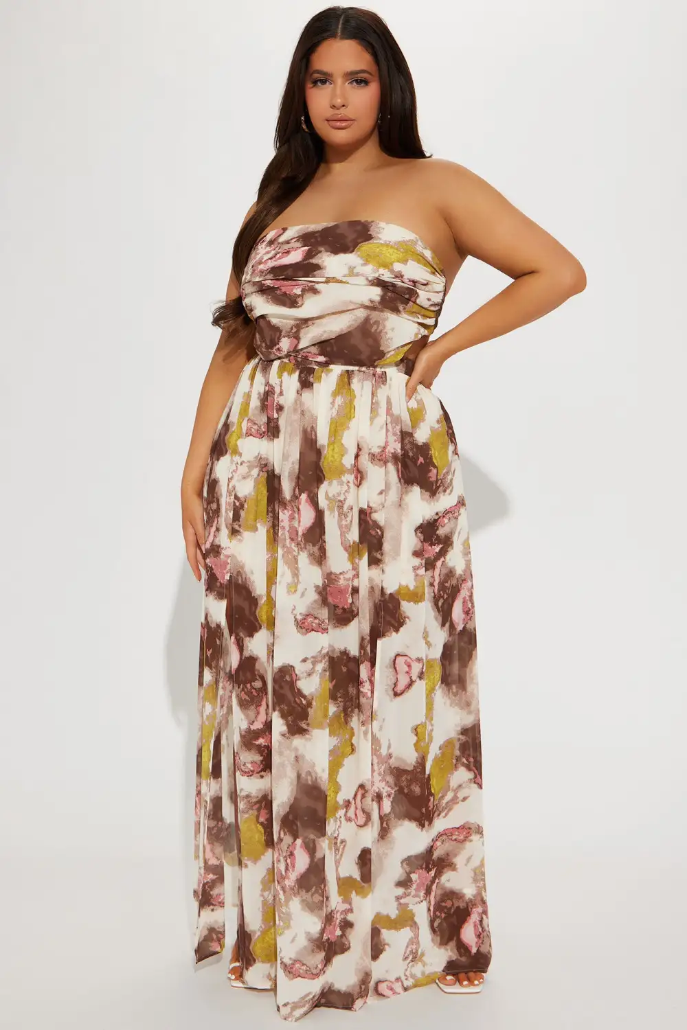 Claire Maxi Dress - Brown/combo