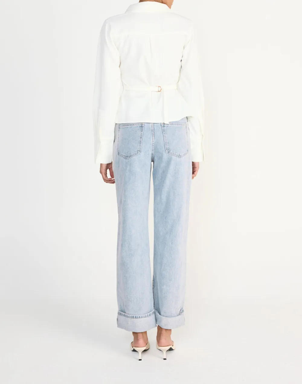 Adjustable Tie Cropped Shirt Top