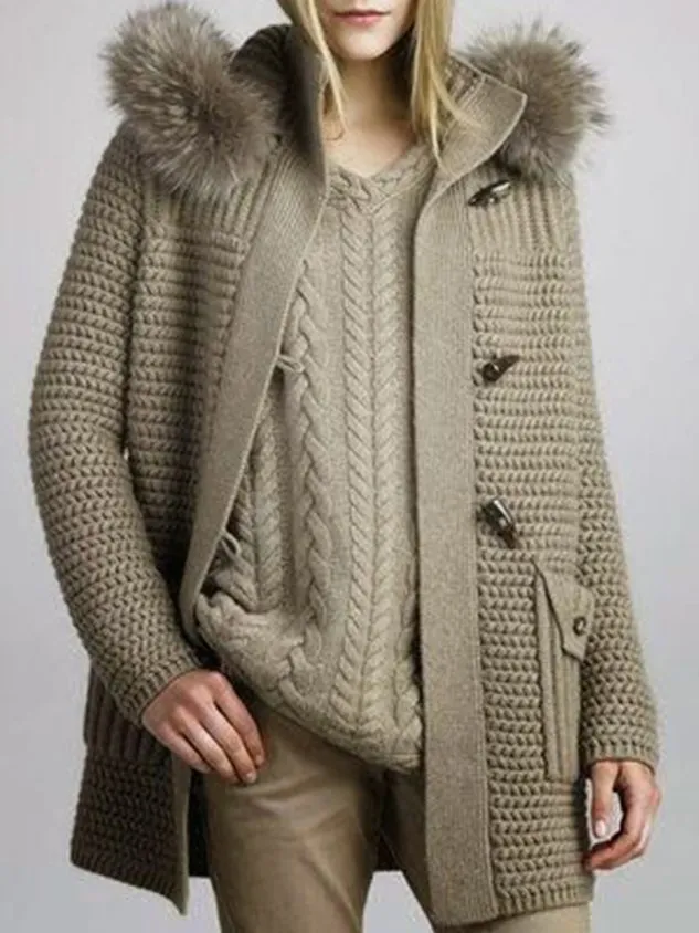 Plain Casual Loose Teddy Jacket