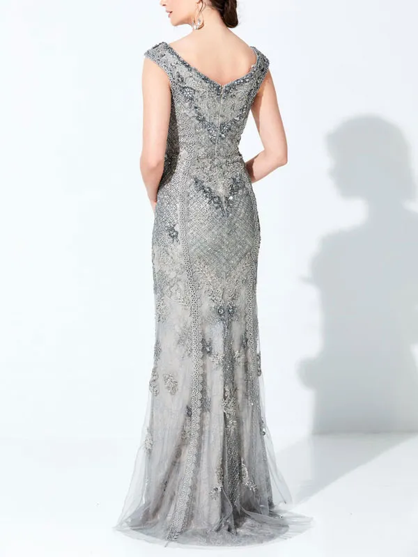 v-neck beaded exquisite temperament ladies dress