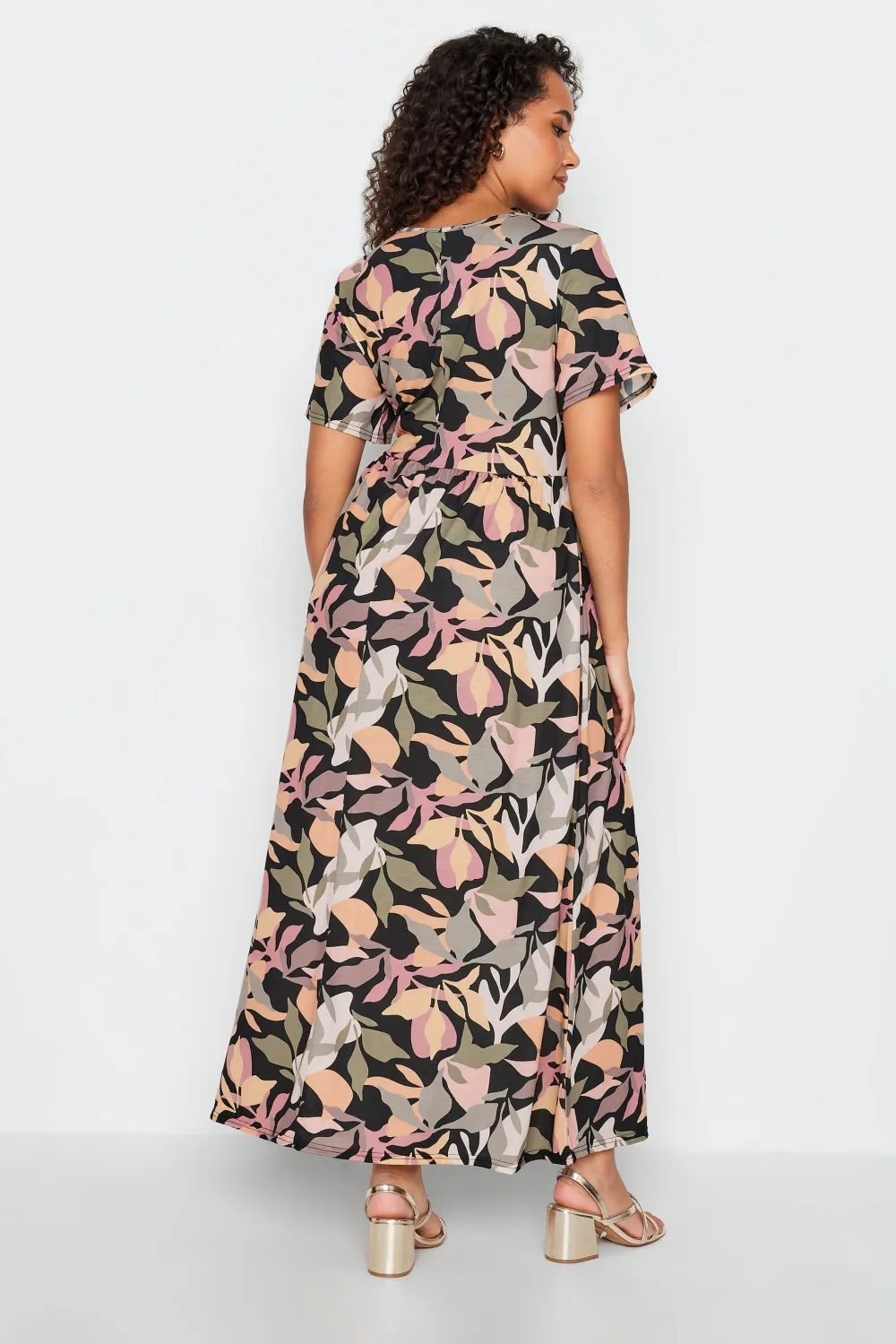 M&Co Black Tropical Print Maxi Dress