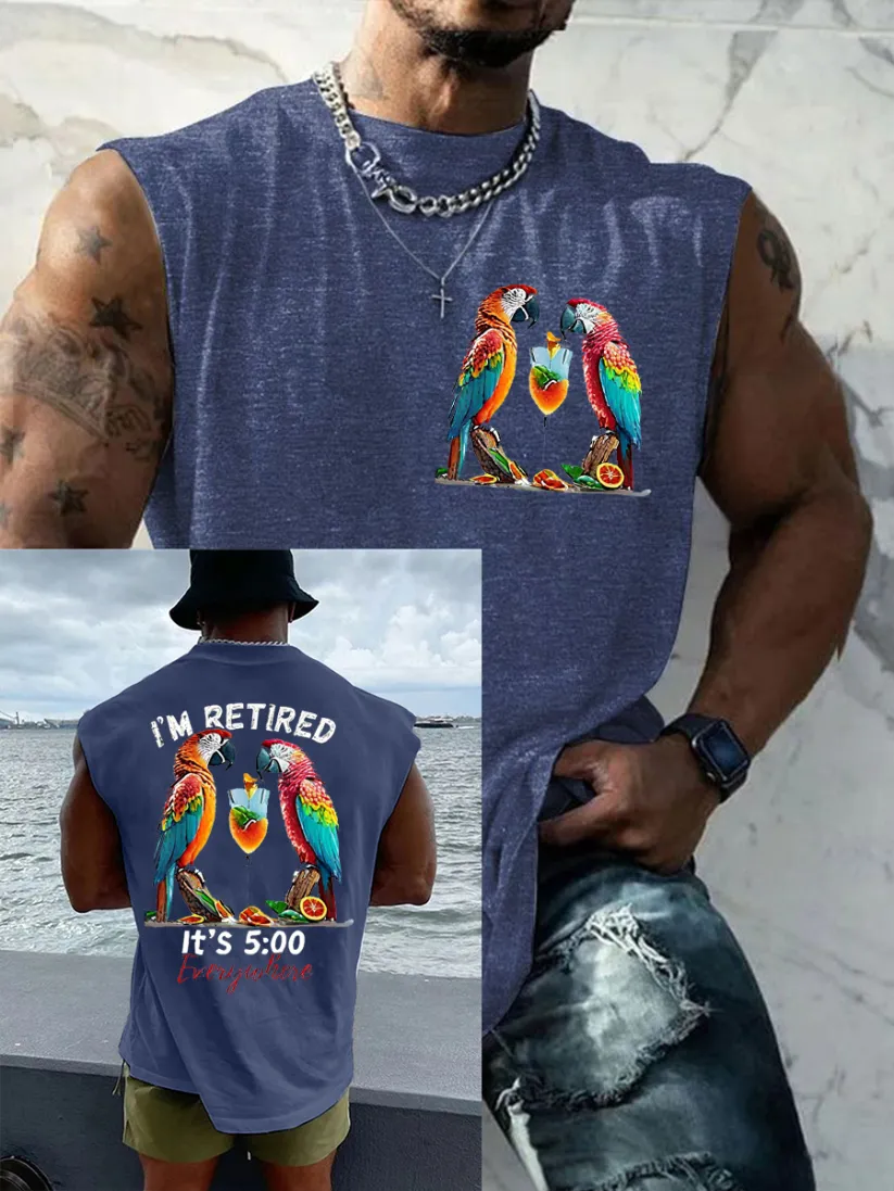 Men's It‘s 5 O'clock Everywhere Print Casual Vest