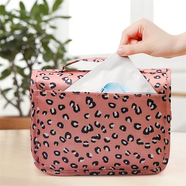 Women's Girls' Cosmetic Bag Oxford Cloth Party Daily Holiday Zipper Large Capacity Waterproof Foldable Embroidery Wine Pink Dusty Rose