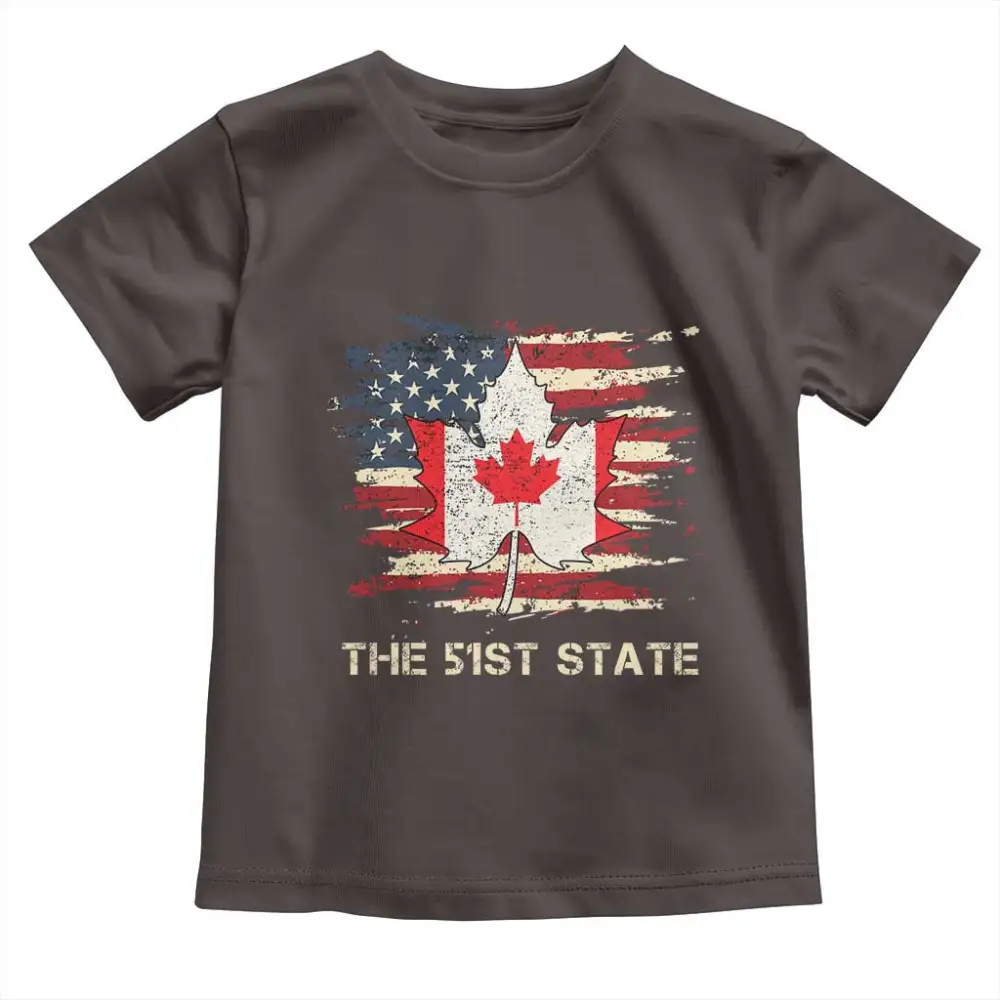 Canada The 51st State Toddler T Shirt Canadian Maple American Flag TS09