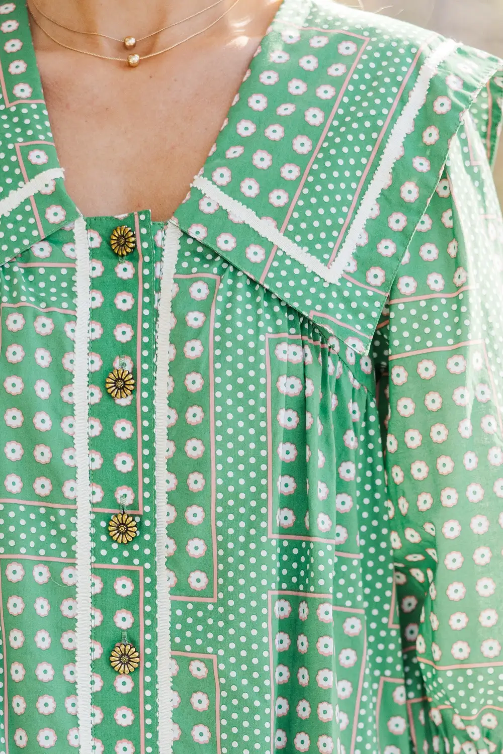 Make It All Happen Green Floral Dress