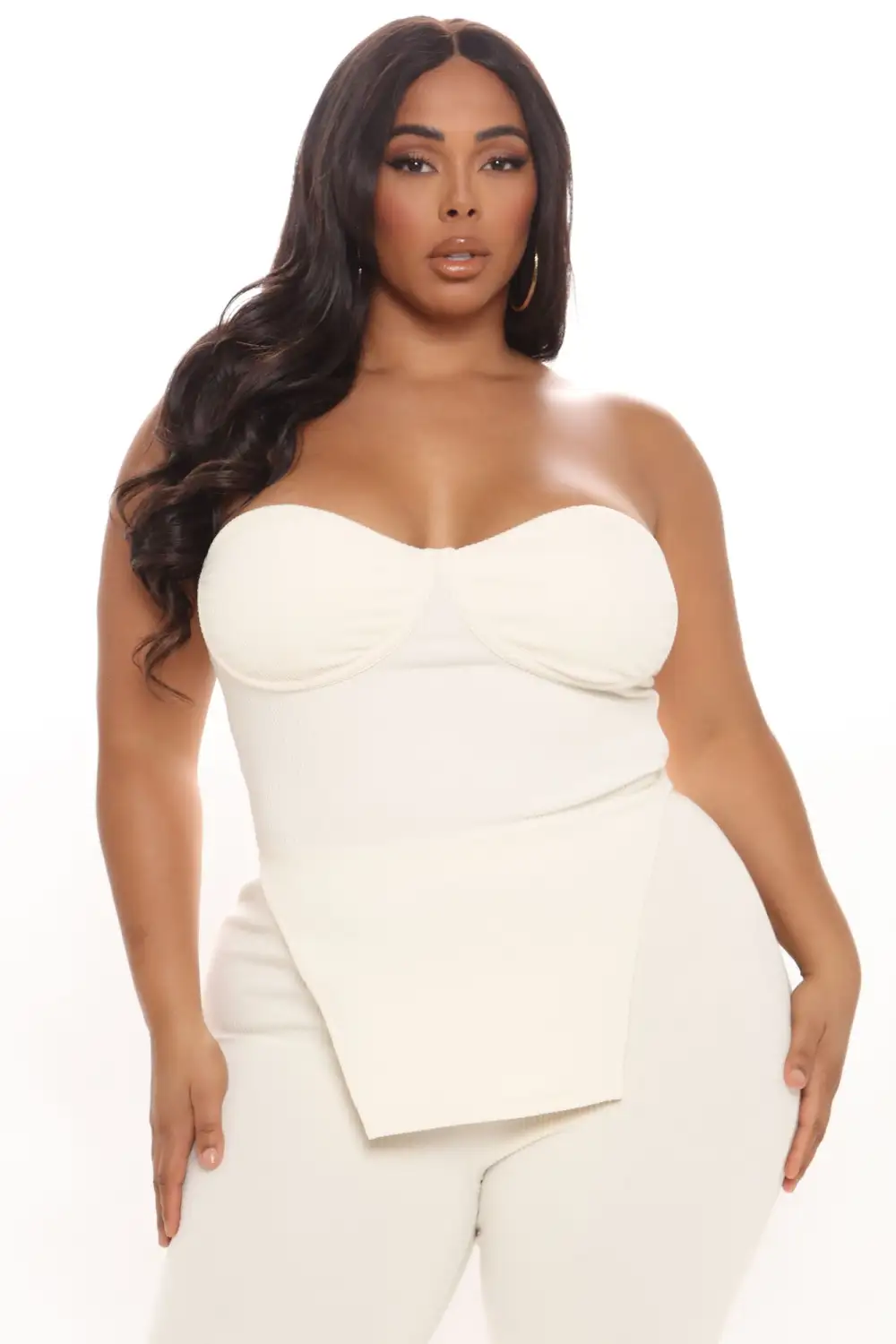 Call My Name Ribbed Pant Set - Off White