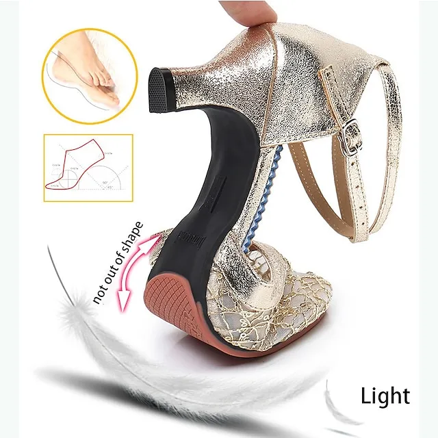 Women's Heels Wedding Shoes Sandals Sexy Shoes Stilettos Comfort Shoes Outdoor Daily Summer Sequin Low Heel Pointed Toe Fashion Elegant Sexy Mesh Cross Strap Solid Color Black 5.5cm Black 3.5cm Blue