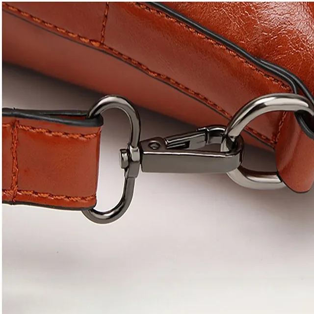 Women's Handbag Crossbody Bag Tote PU Leather Outdoor Office Shopping Zipper Large Capacity Solid Color Orange