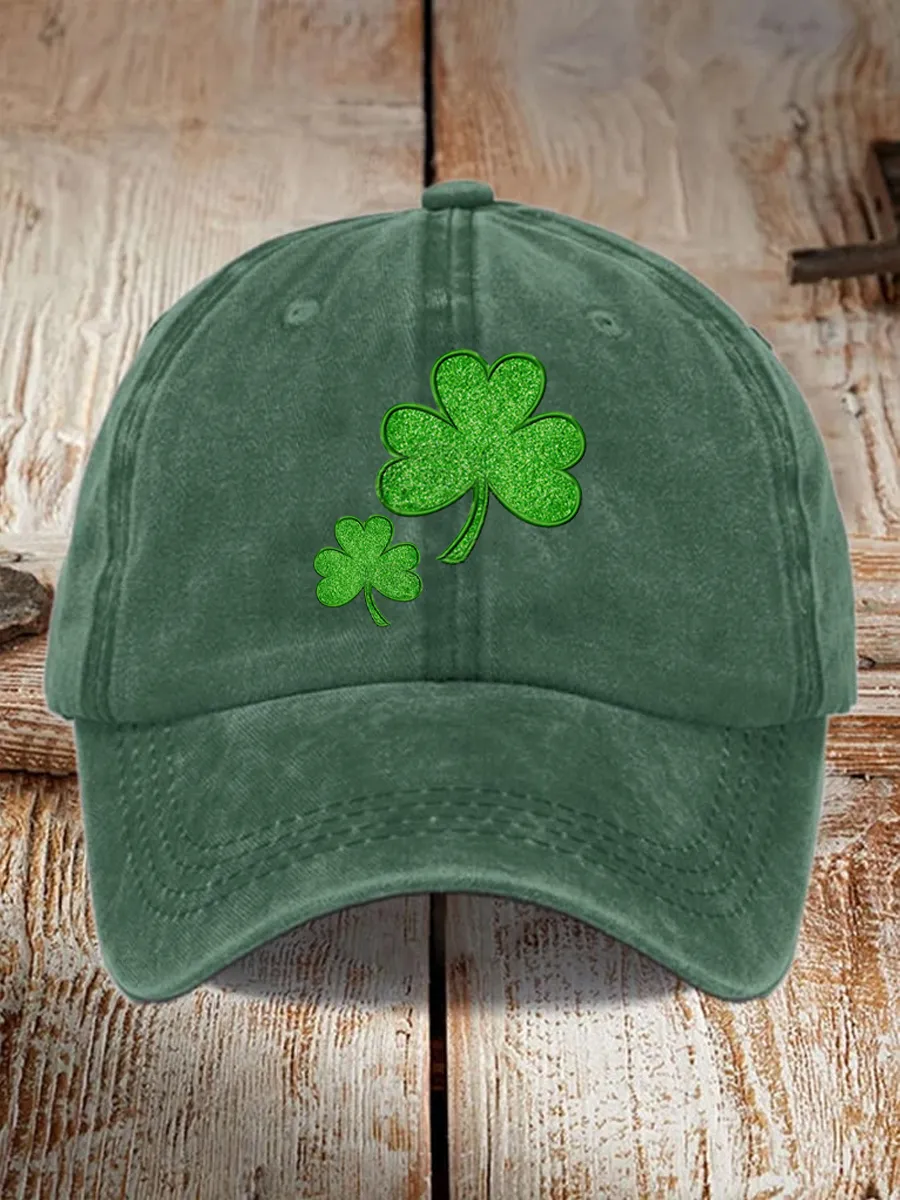 St. Patrick's Day Green Striped Shamrock Art Print Hat