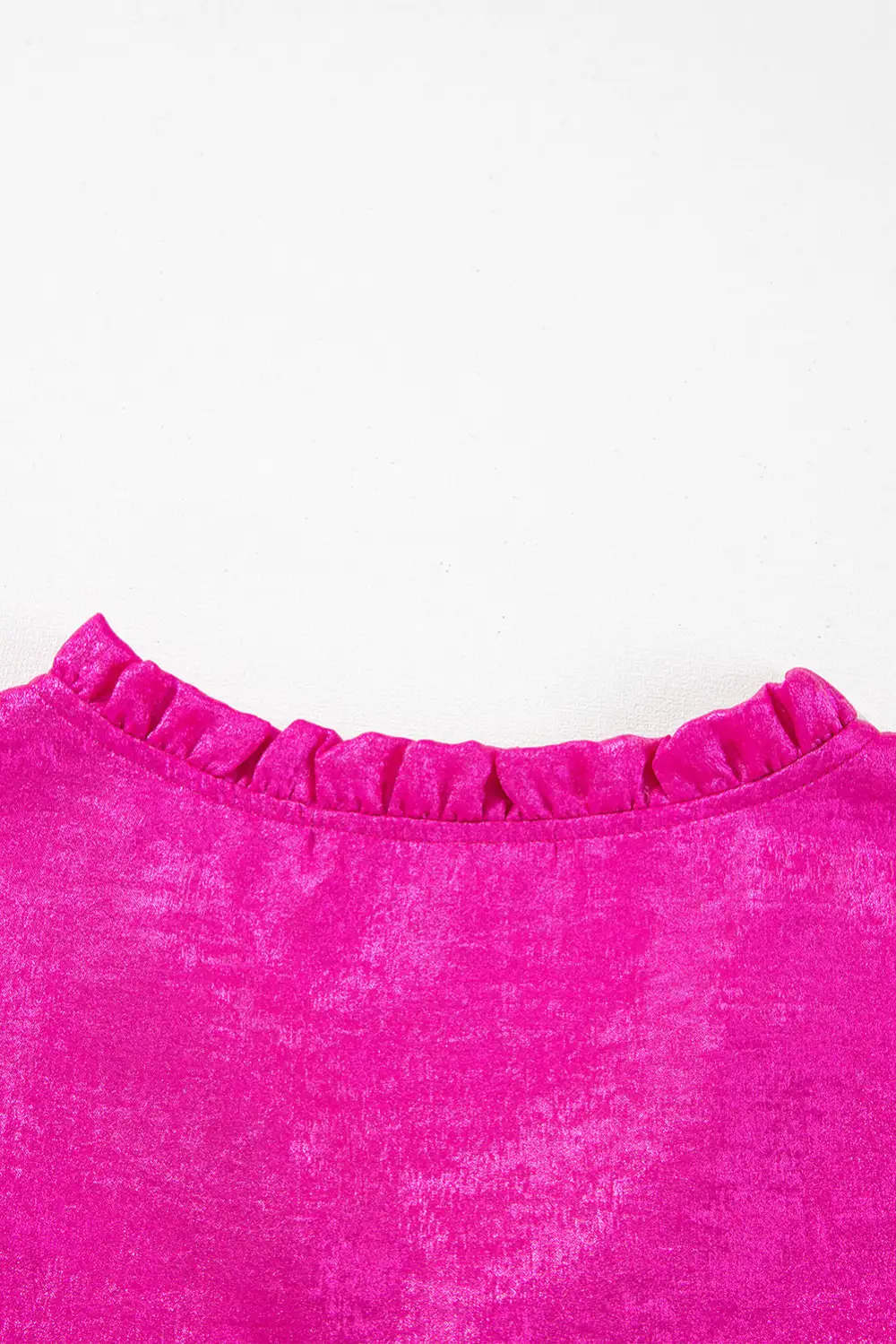Frilled V-Neck Puff Sleeve Blouse