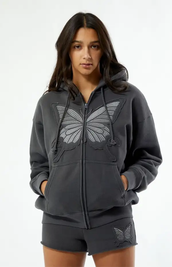 PacSun Butterfly Full Zip Hoodie