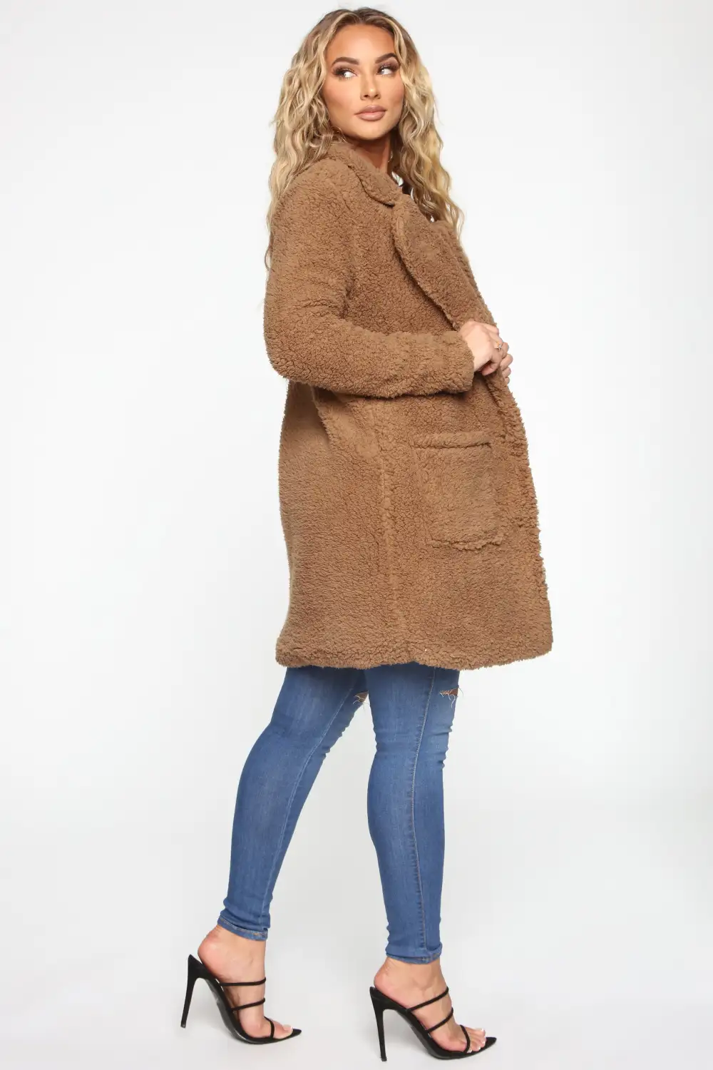 Keep Each Other Warm Sherpa Coat - Mocha