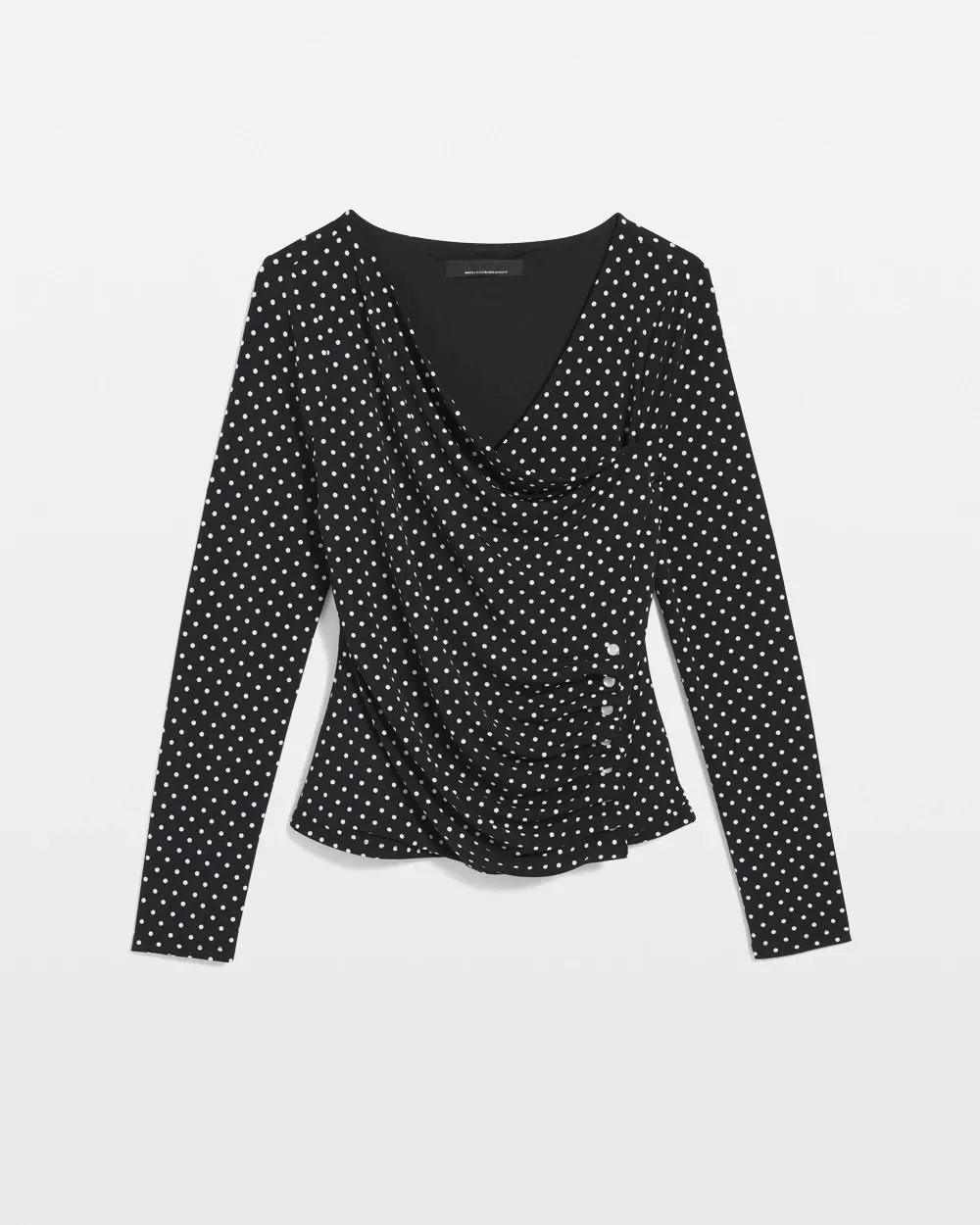 Ruched Button Trimmed Top
