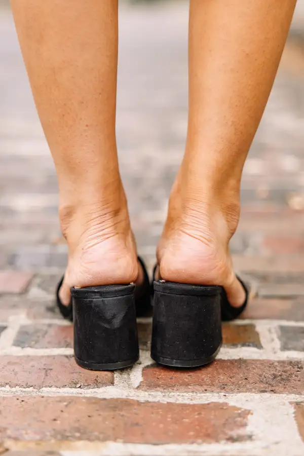 The First Step Black Mule Heels
