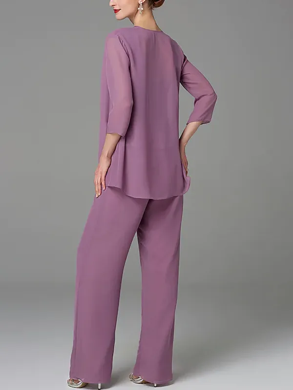 Lace vest mesh top trousers three-piece suit