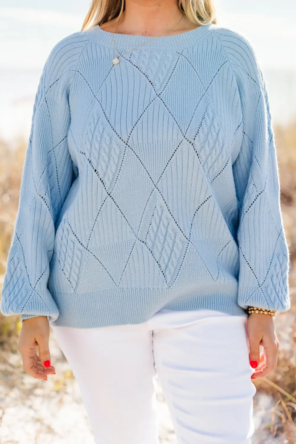 Open My Heart Sweater, Blue