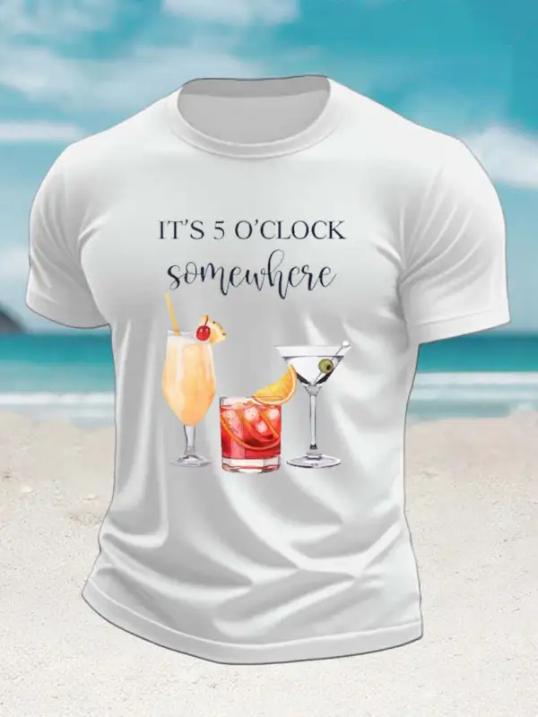 Men's Jimmy Buffett Day imitation cotton short-sleeved T-shirt