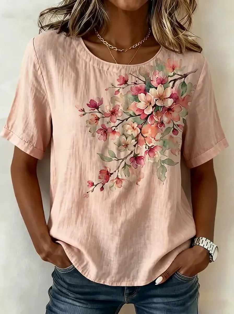 Women's Nashville Floral Blossom Printed T-shirt